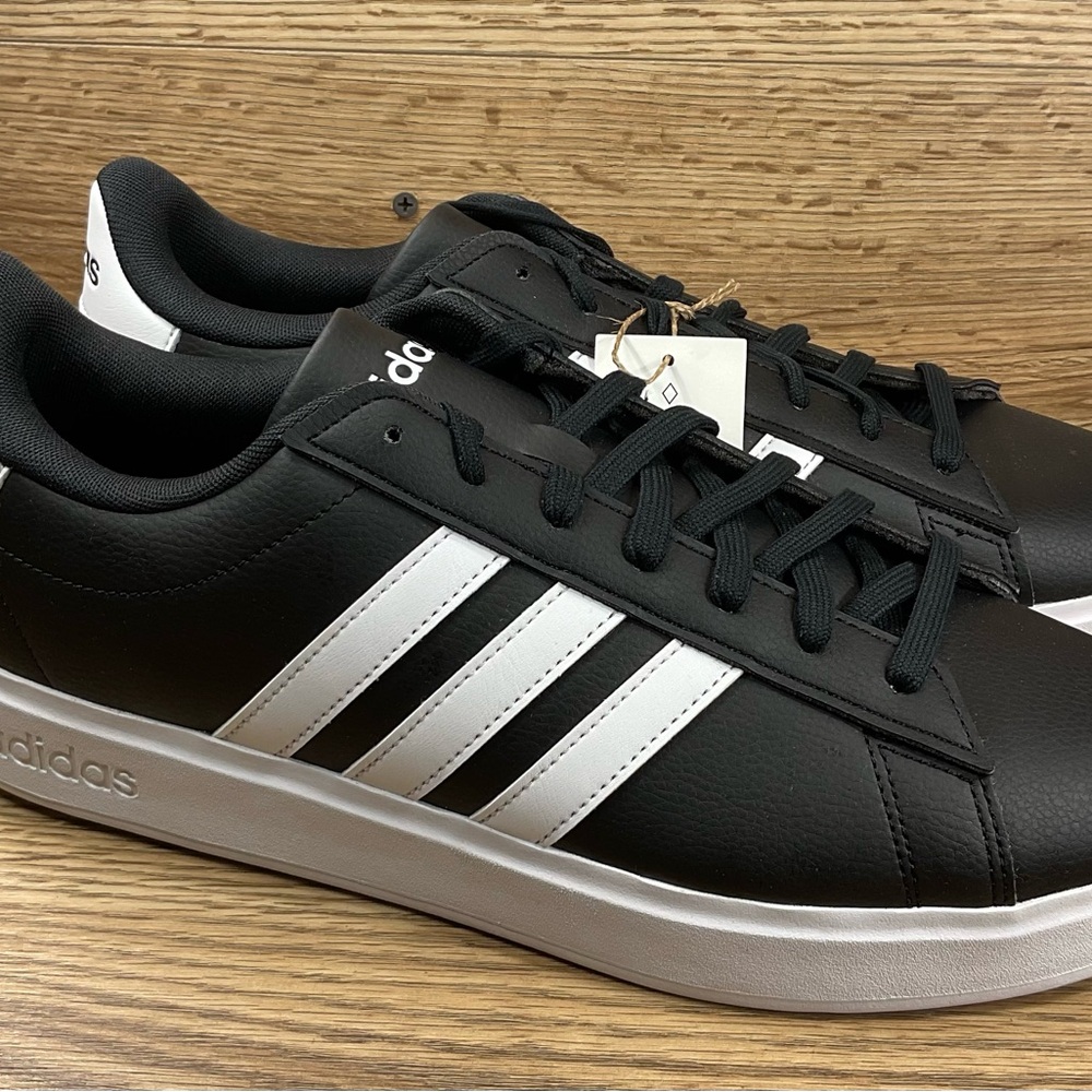 Size 4.5 - Youth Adidas Grand Court 2.0 Black White GW9196